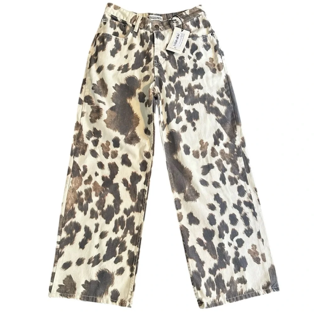 The Ragged Priest Cow Print Jeans - Picture 1 of 5